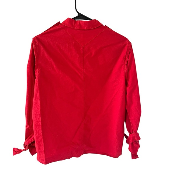 Maje Red Calix Cotton Button Down Blouse - Picture 7 of 12